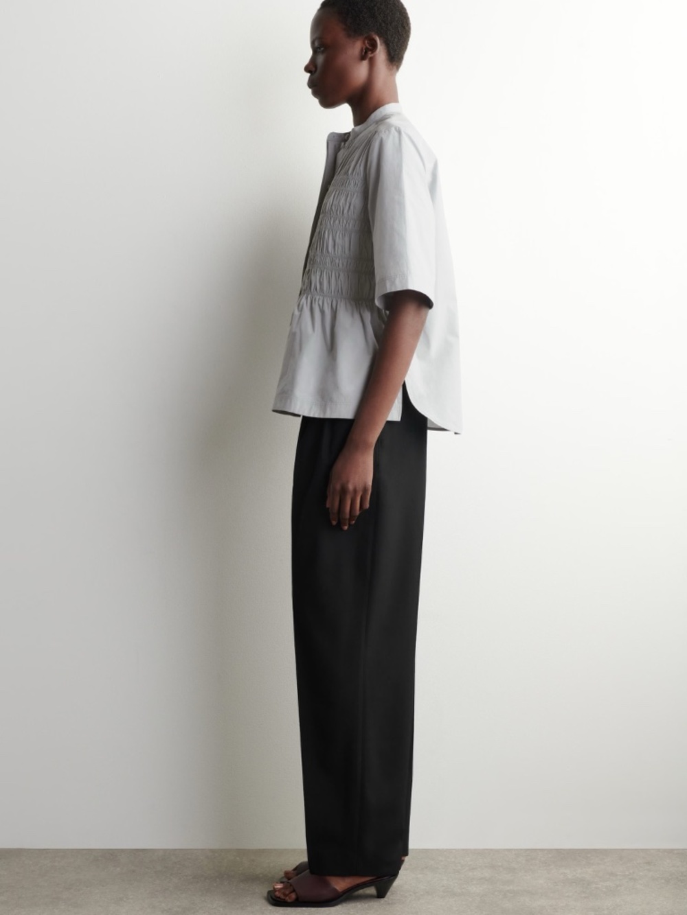 COS Ruched Cotton Blouse - Picture 4 of 7